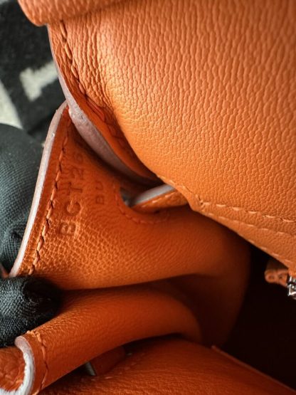  Hermes Birkin 25cm CK93 Orange Handmade Hand Stitching Togo Sliver #3517 - Image 7