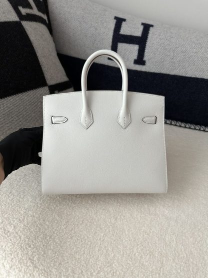  Hermes Birkin 25cm M4 Gris pale Handmade Hand Stitching Epsom Sliver #3515 - Image 10