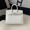 Replica Hermes Birkin 25cm M4 Gris pale Handmade Hand Stitching Epsom Sliver #3515