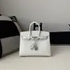  Hermes Birkin 25cm M4 Gris pale Handmade Hand Stitching Epsom Sliver #3515 - Image 11