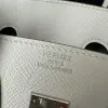  Hermes Birkin 25cm M4 Gris pale Handmade Hand Stitching Epsom Sliver #3515 - Image 8