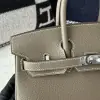  Hermes Birkin 25cm cK18 Etoupe grey Handmade Hand Stitching Epsom Sliver #3514 - Image 5
