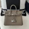 Replica Hermes Birkin 25cm cK18 Etoupe grey Handmade Hand Stitching Epsom Gold #3514