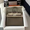  Hermes Birkin 25cm cK18 Etoupe grey Handmade Hand Stitching Epsom Sliver #3514 - Image 11