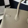  Hermes Birkin 25cm cK18 Etoupe grey Handmade Hand Stitching Epsom Sliver #3514 - Image 4