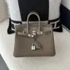  Hermes Birkin 25cm cK18 Etoupe grey Handmade Hand Stitching Epsom Sliver #3514 - Image 7