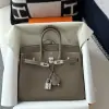  Hermes Birkin 25cm cK18 Etoupe grey Handmade Hand Stitching Epsom Sliver #3514 - Image 12