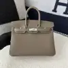  Hermes Birkin 25cm cK18 Etoupe grey Handmade Hand Stitching Epsom Sliver #3514 - Image 13
