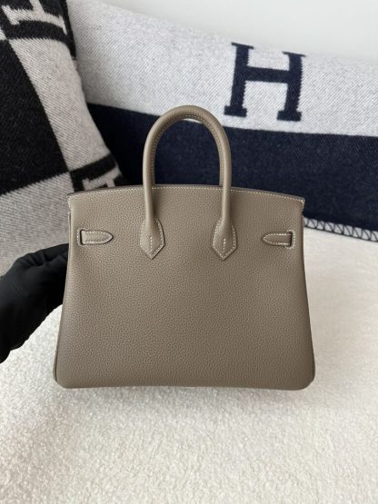  Hermes Birkin 25cm cK18 Etoupe grey Handmade Hand Stitching Epsom Sliver #3514 - Image 10