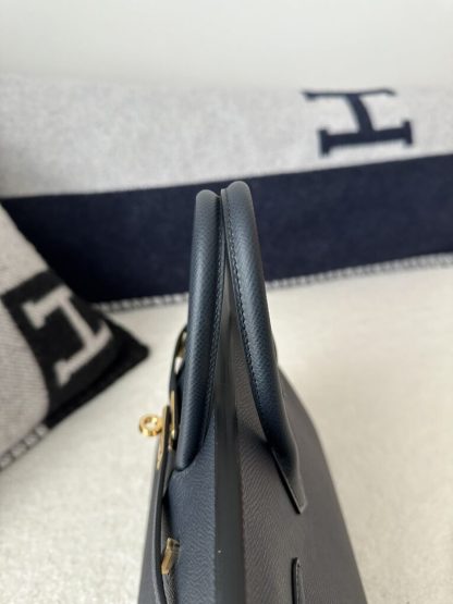  Hermes Birkin 25cm 2Z Blue Niut Handmade Hand Stitching Epsom Gold #3513 - Image 7