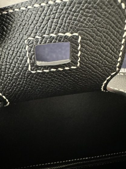  Hermes Birkin 25cm CK89 Noir Handmade Hand Stitching Epsom Sliver #3512 - Image 3