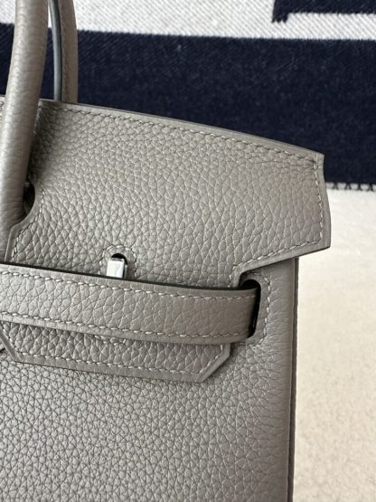  Hermes Birkin 25cm 8F Etain Handmade Hand Stitching Togo Sliver #3510 - Image 6