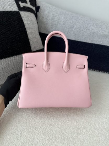  Hermes Birkin 25cm 3Q Pink Handmade Hand Stitching Swift Gold Hardware #3509 - Image 9