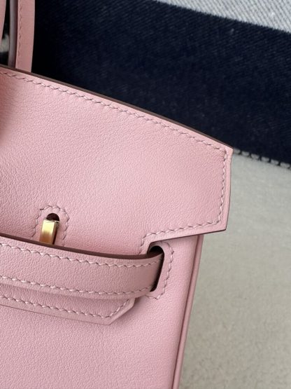  Hermes Birkin 25cm 3Q Pink Handmade Hand Stitching Swift Gold Hardware #3509 - Image 8