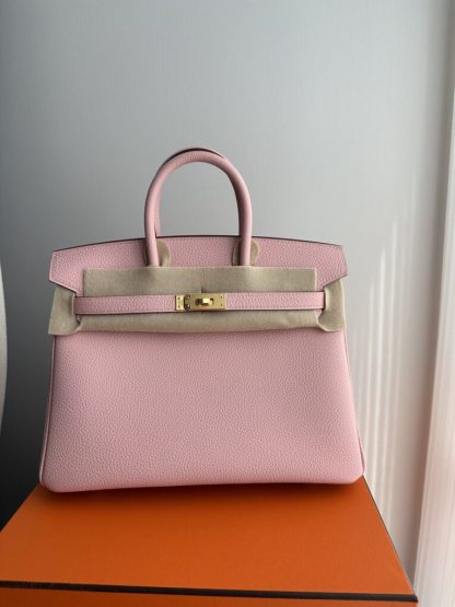  Hermes Birkin 25cm 3Q Pink Handmade Hand Stitching Togo Gold Hardware #3511 - Image 11