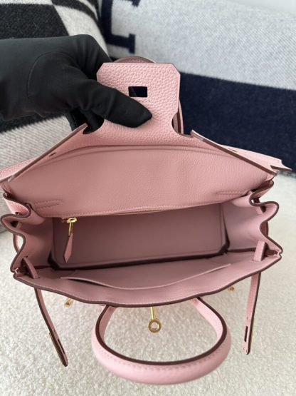  Hermes Birkin 25cm 3Q Pink Handmade Hand Stitching Togo Gold Hardware #3511 - Image 6