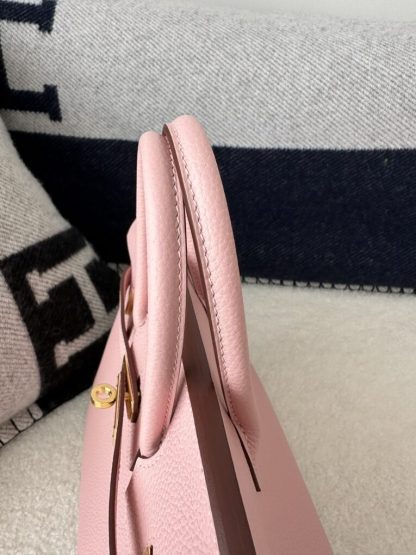  Hermes Birkin 25cm 3Q Pink Handmade Hand Stitching Togo Gold Hardware #3511 - Image 9