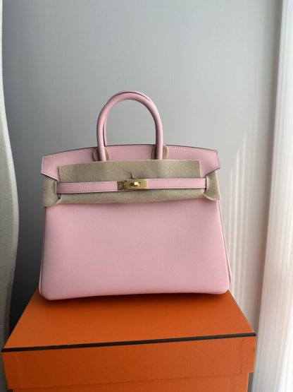  Hermes Birkin 25cm 3Q Pink Handmade Hand Stitching Swift Gold Hardware #3509 - Image 15