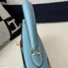  Hermes Kelly 25 CC75 Blue jean Handmade Epsom Gold #3546 - Image 15