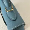  Hermes Kelly 25 CC75 Blue jean Handmade Epsom Gold #3546 - Image 10