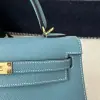  Hermes Kelly 25 CC75 Blue jean Handmade Epsom Gold #3546 - Image 17