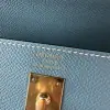  Hermes Kelly 25 CC75 Blue jean Handmade Epsom Gold #3546 - Image 5