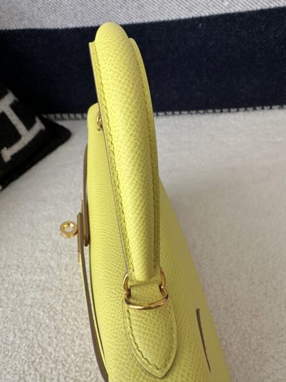  Hermes Kelly 25 9R Lime Handmade Epsom Gold #3545 - Image 7