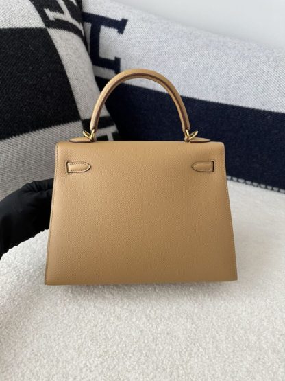  Hermes Kelly 25 0M Chai Handmade Epsom Gold #3544 - Image 10