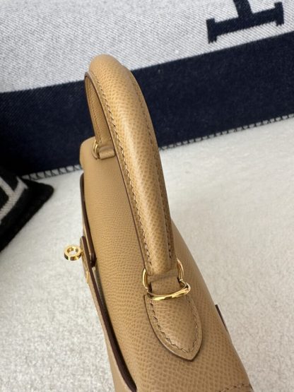  Hermes Kelly 25 0M Chai Handmade Epsom Gold #3544 - Image 12