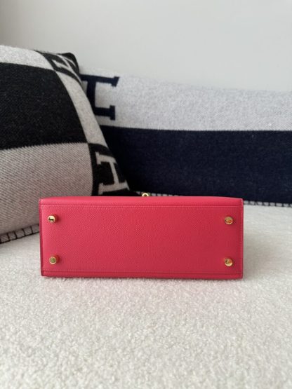  Hermes Kelly 25 Rose extreme Handmade Epsom Gold #3542 - Image 7