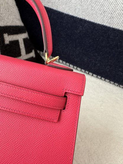  Hermes Kelly 25 Rose extreme Handmade Epsom Gold #3542 - Image 11