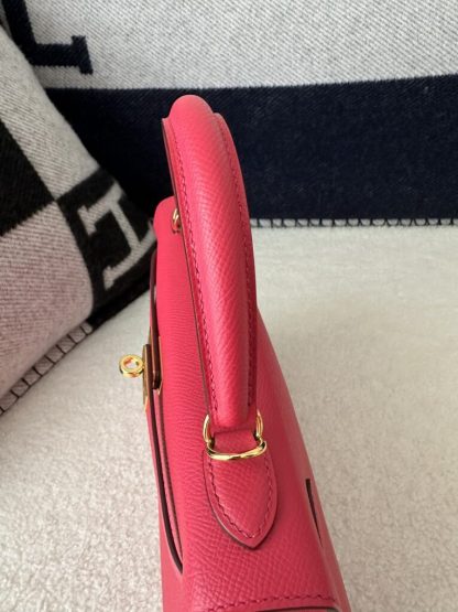  Hermes Kelly 25 Rose extreme Handmade Epsom Gold #3542 - Image 14