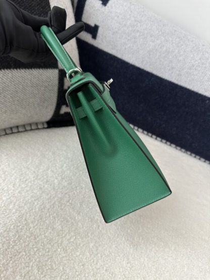  Hermes Kelly 25 Z6 Malachite Handmade Epsom Gold #3543 - Image 10