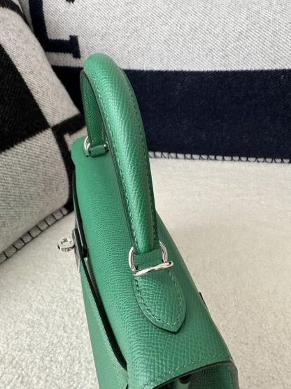  Hermes Kelly 25 Z6 Malachite Handmade Epsom Gold #3543 - Image 9