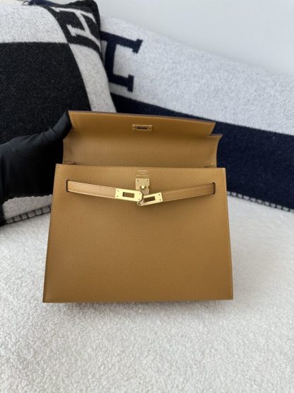  Hermes Kelly 25 2S Sesame Handmade Epsom Gold #3540 - Image 4