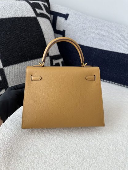 Hermes Kelly 25 2S Sesame Handmade Epsom Gold #3540 - Image 9