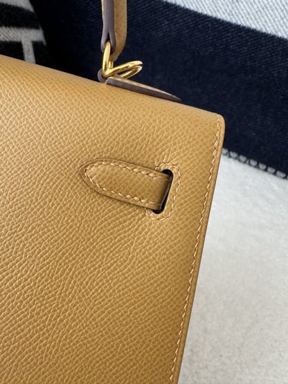  Hermes Kelly 25 2S Sesame Handmade Epsom Gold #3540 - Image 5