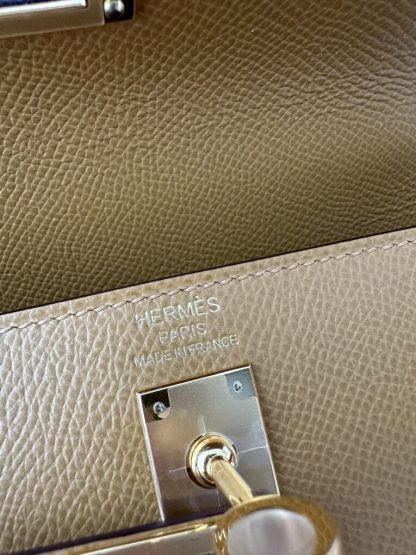  Hermes Kelly 25 2S Sesame Handmade Epsom Gold #3540 - Image 6