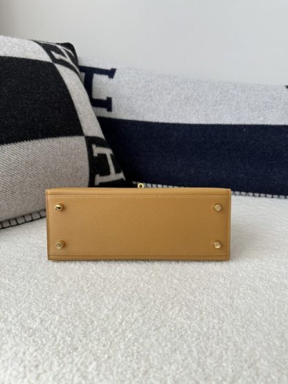  Hermes Kelly 25 2S Sesame Handmade Epsom Gold #3540 - Image 8