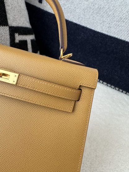  Hermes Kelly 25 2S Sesame Handmade Epsom Gold #3540 - Image 11