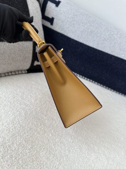  Hermes Kelly 25 2S Sesame Handmade Epsom Gold #3540 - Image 15
