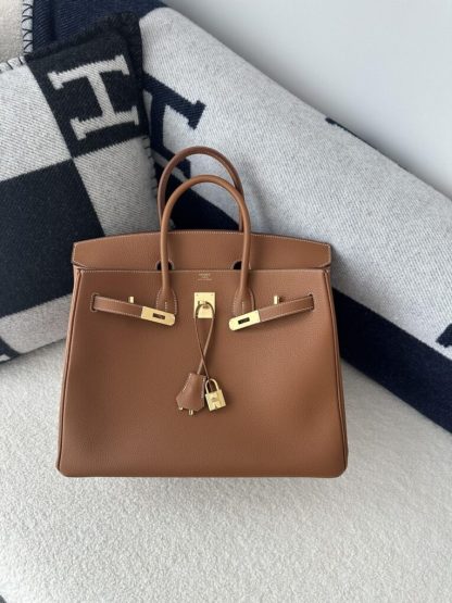  Hermes Birkin 35 CC37 Gold Handmade Togo Gold #3533 - Image 12