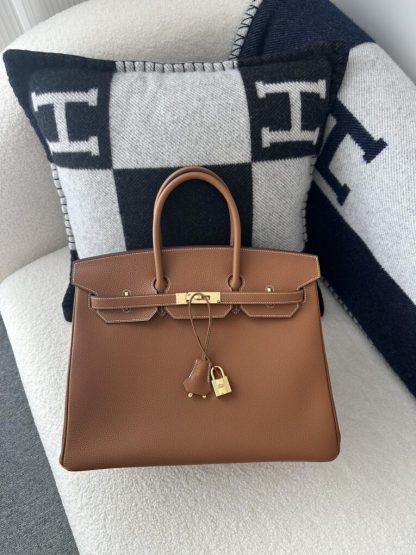  Hermes Birkin 35 CC37 Gold Handmade Togo Gold #3533 - Image 13