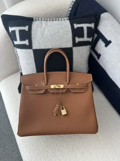  Hermes Birkin 35 CC37 Gold Handmade Togo Gold #3533 - Image 13