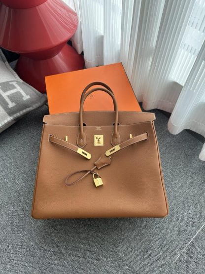  Hermes Birkin 35 CC37 Gold Handmade Togo Gold #3533 - Image 14