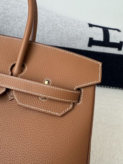  Hermes Birkin 35 CC37 Gold Handmade Togo Gold #3533 - Image 11
