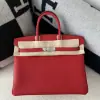  Hermes Birkin 35 Q5 Rouge casaque Handmade Togo Sliver #3534 - Image 12