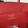  Hermes Birkin 35 Q5 Rouge casaque Handmade Togo Sliver #3534 - Image 7