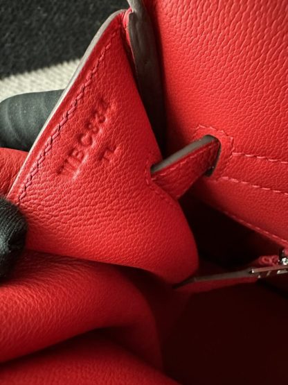  Hermes Birkin 35 Q5 Rouge casaque Handmade Togo Sliver #3534 - Image 2