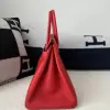  Hermes Birkin 35 Q5 Rouge casaque Handmade Togo Sliver #3534 - Image 9